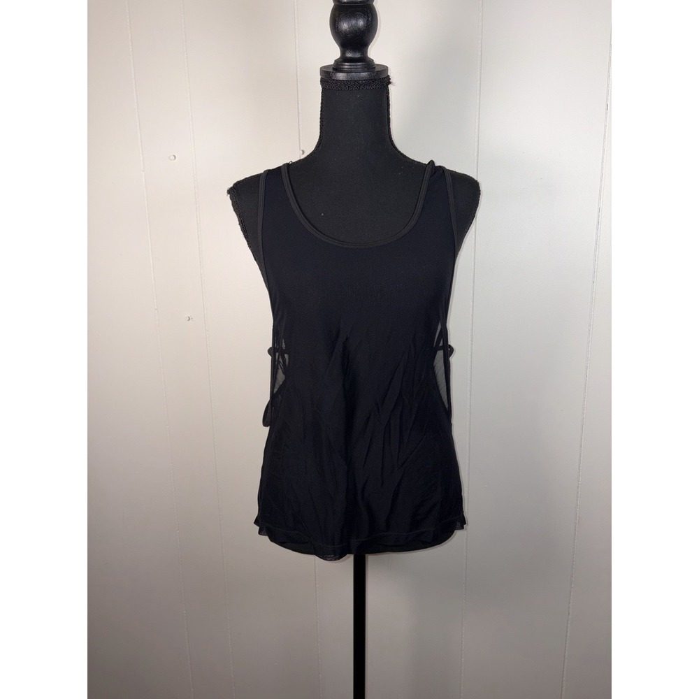 popflex mesh tank top criss cross sides size 6 NWT